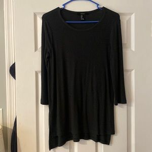 Women’s Forever 21 black, thinly ribbed long sleeve shirt.